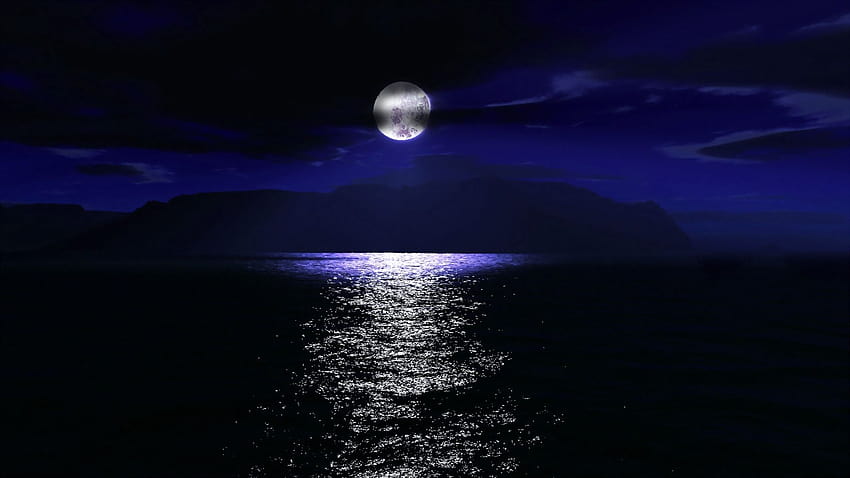 Luna oscura Alta calidad Anime Púrpura Azul Bosque Completo 1920 × 1080 Luna negra, luna llena de verano fondo de pantalla
