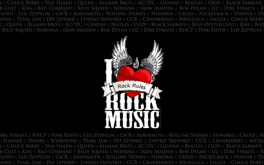 I Love Rock Music Art Abstract Nero, musica completamente astratta Sfondo HD