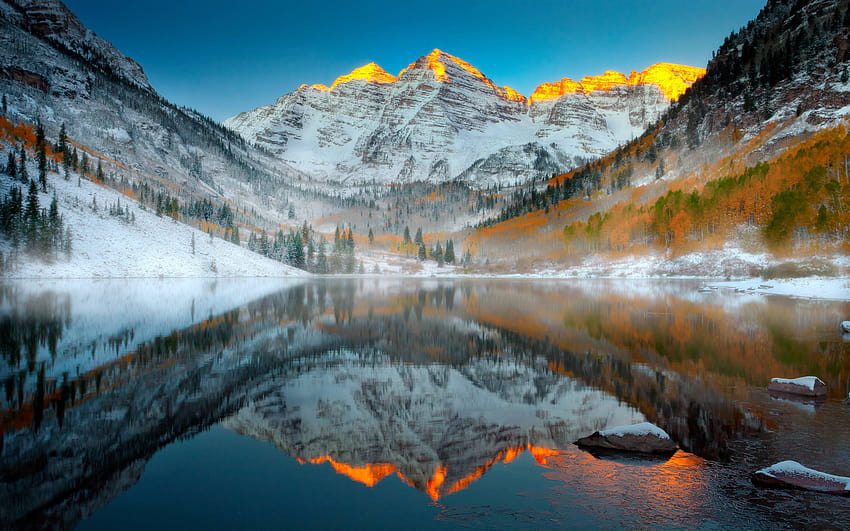 Colorado Rocky Mountains Winter, felsige Bergwinter HD-Hintergrundbild