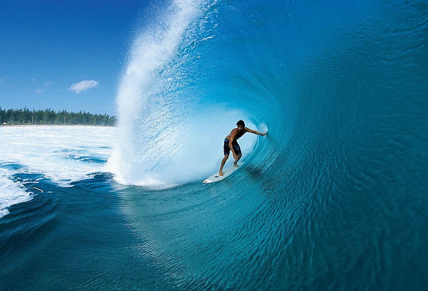 surfer barrel at pipeline HD wallpaper