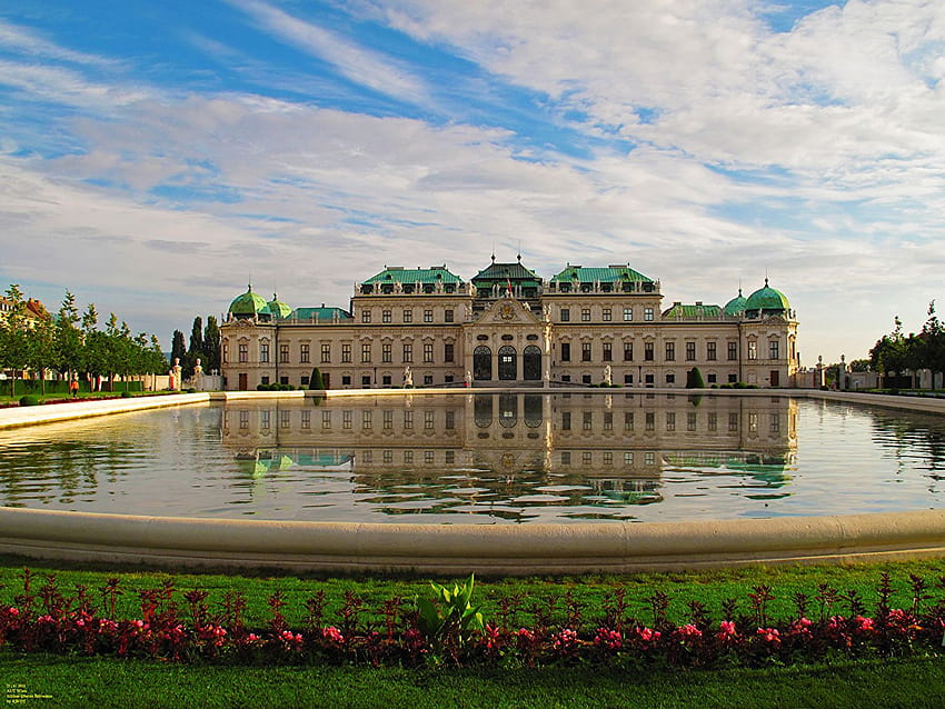 Austria Swimming bath Wien Oberes Belvedere Castles Parks, belvedere austria HD wallpaper