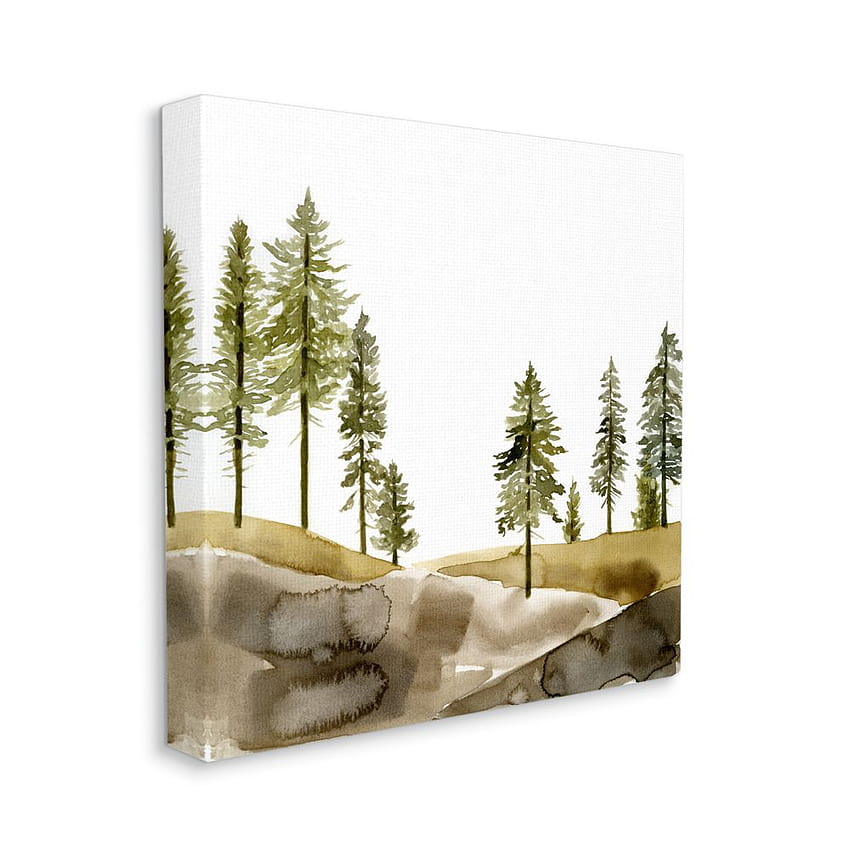 Stupell Industries Pine Tree Forest Watercolor Landscape Green Brown Jacob Green 36 HD phone wallpaper