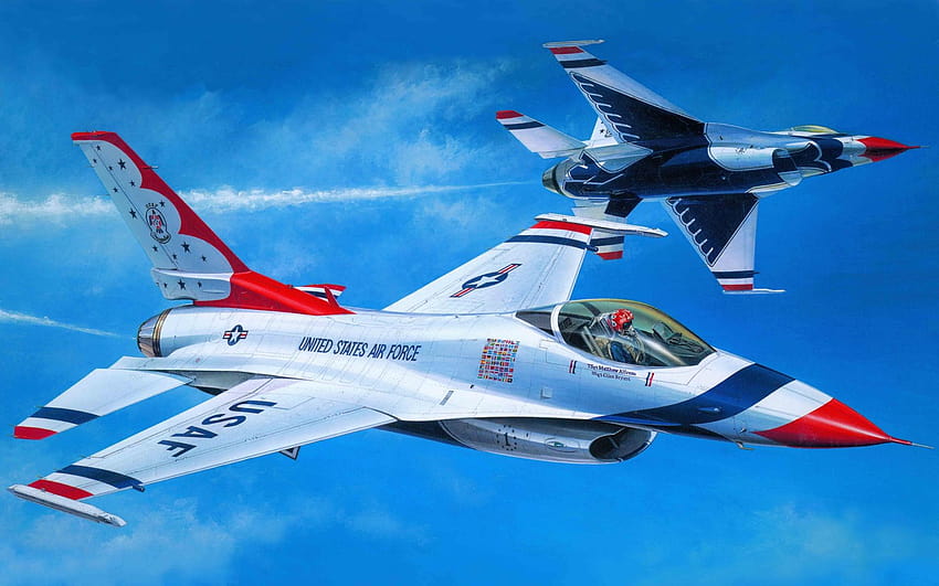 Art painting, air fighter aerobatics 1920x1200 HD wallpaper