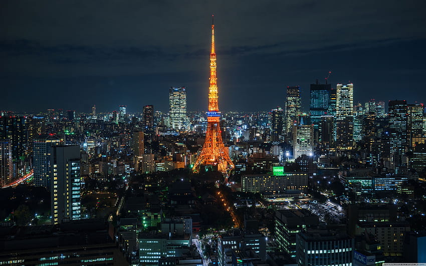 Tokio, vista nocturna fondo de pantalla