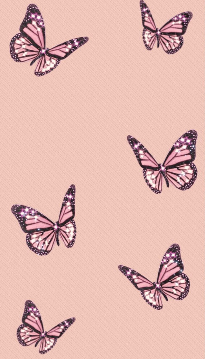 The Best 15 Pink Butterfly Pattern HD phone wallpaper