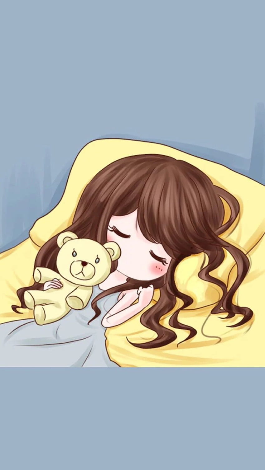 Tidur Kartun, gadis anime yang mengantuk wallpaper ponsel HD