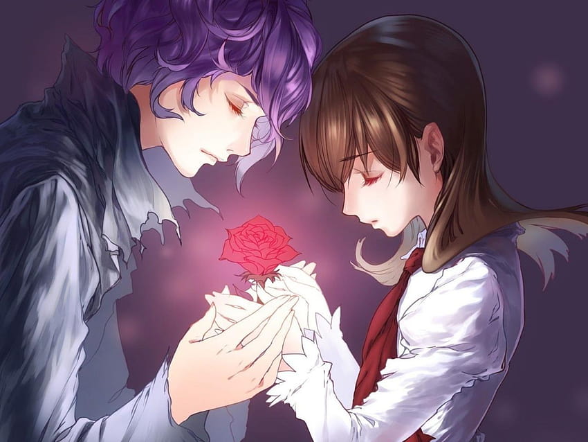 Casal beijo meninas-Anime Design HD Wallpaper Visualização