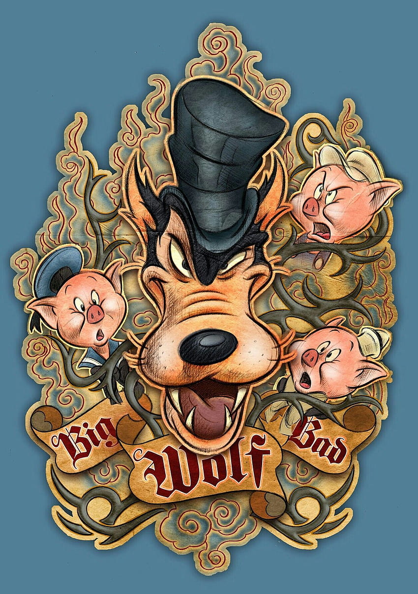 THREE LITTLE PIGS AND THE BIG BAD WOLF HD phone wallpaper