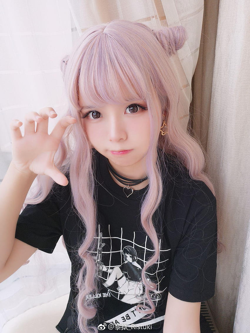 かわいいピンクの髪のアジアの女の子、koi liyuu HD電話の壁紙