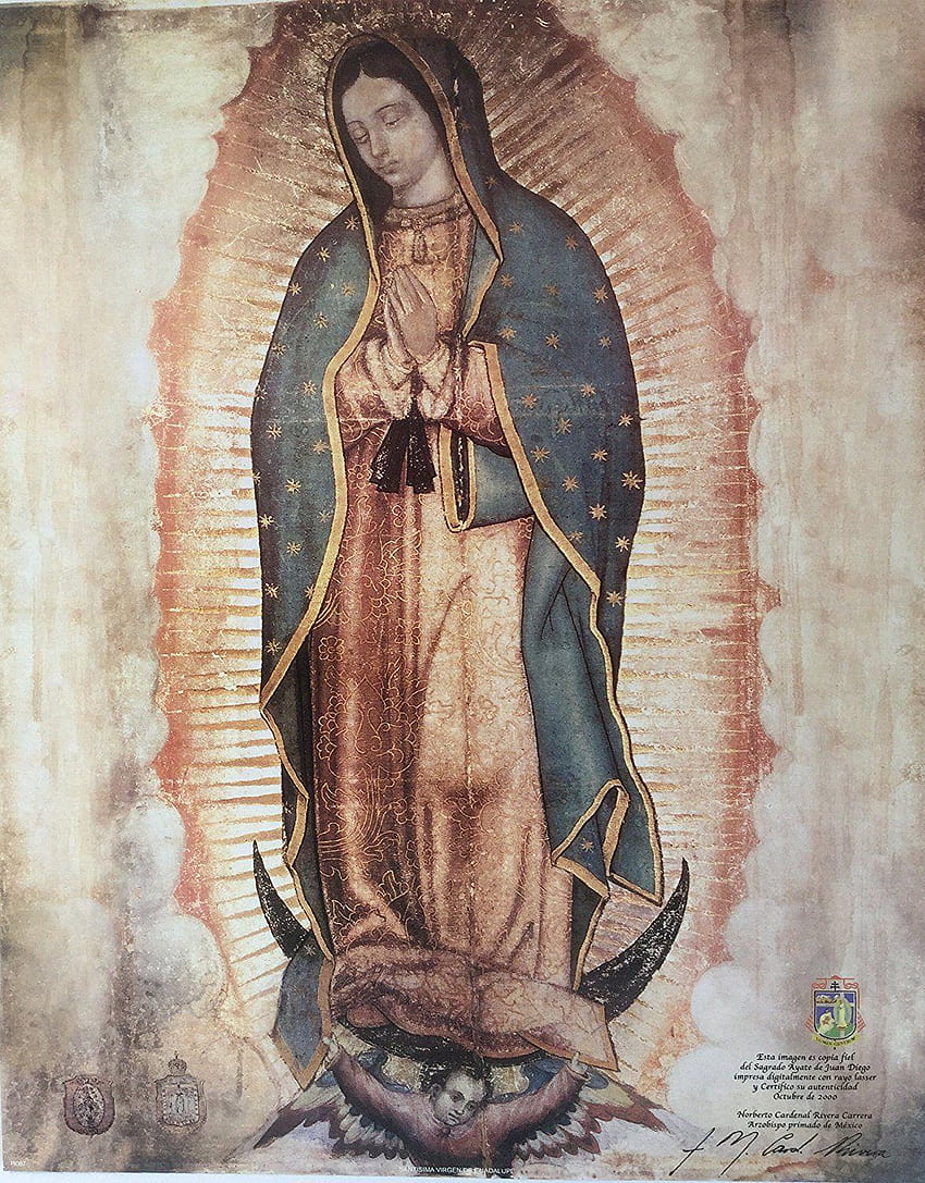 Cartel de Nuestra Señora de Guadalupe Virgen de Guadalupe fondo de pantalla del teléfono