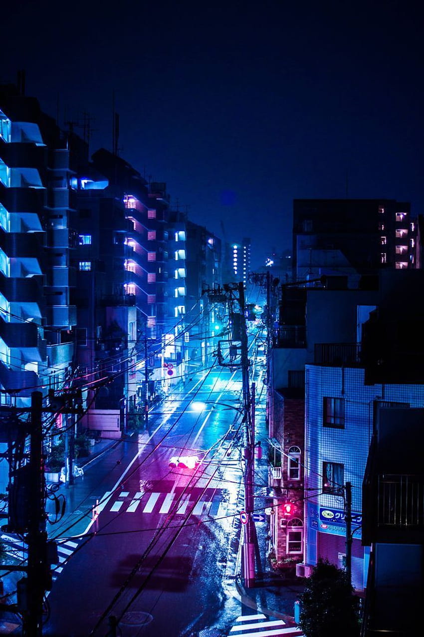 Uma noite chuvosa em Tóquio, Japão, neon japan street mobile Papel de parede de celular HD
