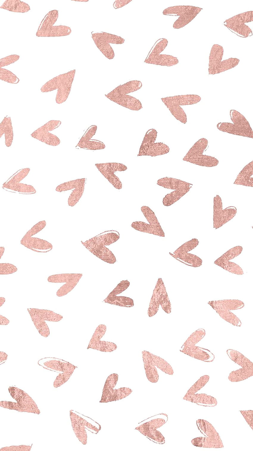 rose gold hearts, rose gold valentines HD phone wallpaper
