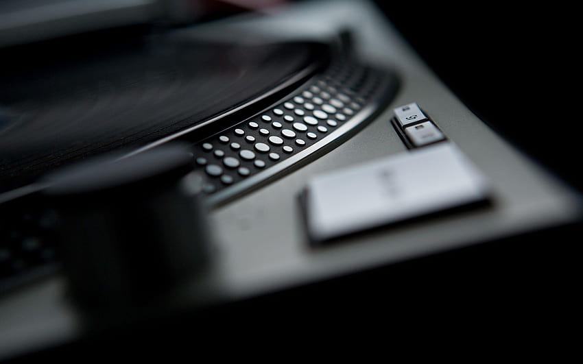Black music studio artistique vinyles techno platines technics dj Fond d'écran HD