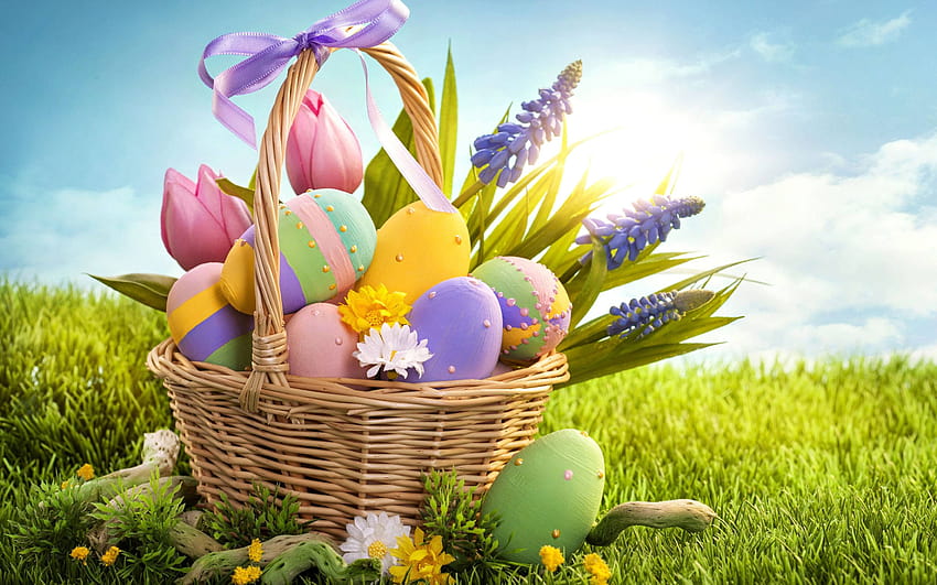 Colorful Easter eggs HD wallpaper