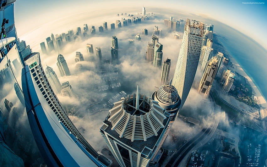 Dubai Skyline, aerial HD wallpaper