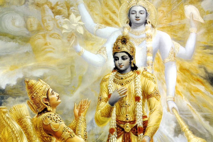 Krishna Arjuna Bhagwat Gita, bhagavad gita fondo de pantalla