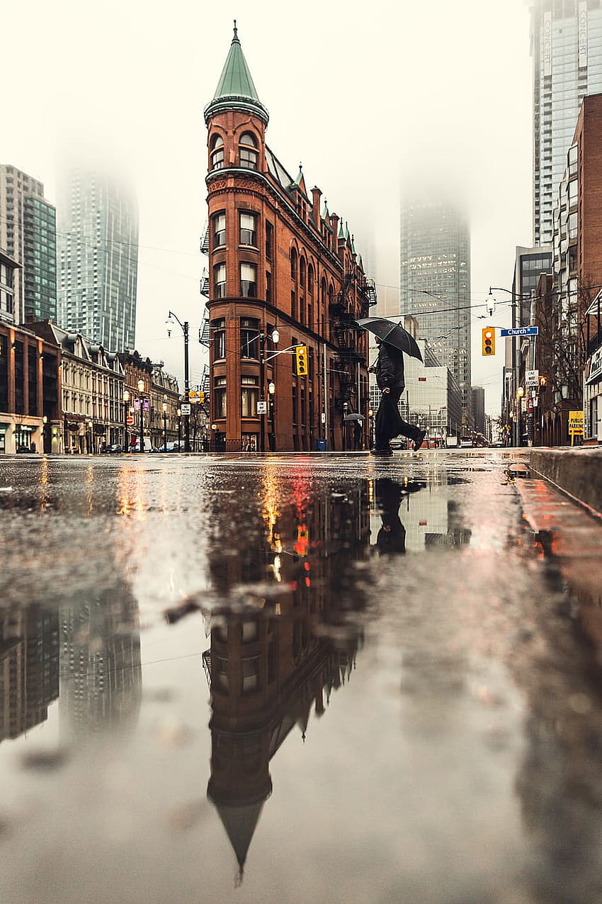 agua, chuva, gota de chuva, estrada, molhado, reflexão, pedestre, Reflexão de estrada chuvosa molhada android Papel de parede de celular HD