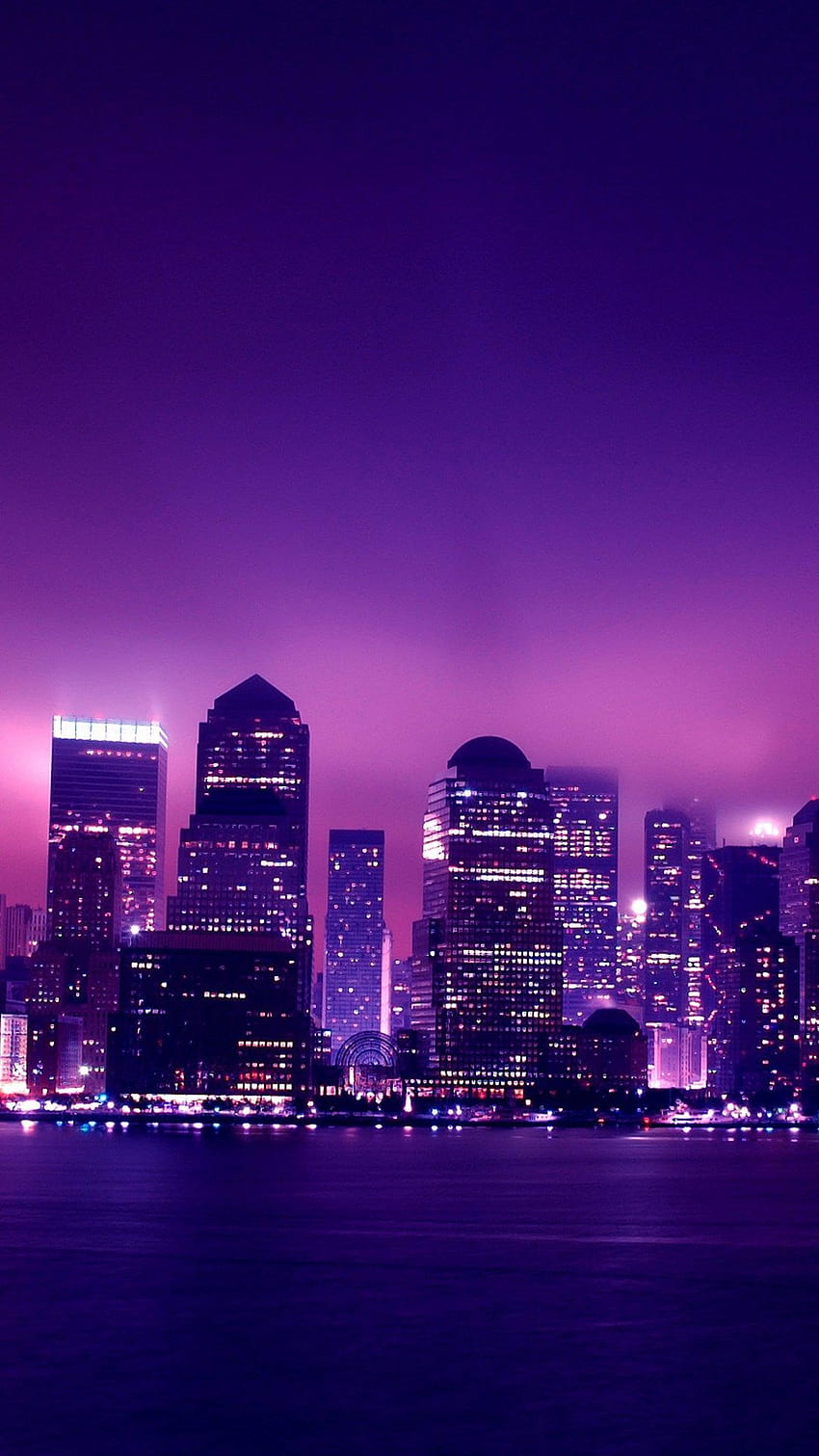 night city, dark purple town HD phone wallpaper