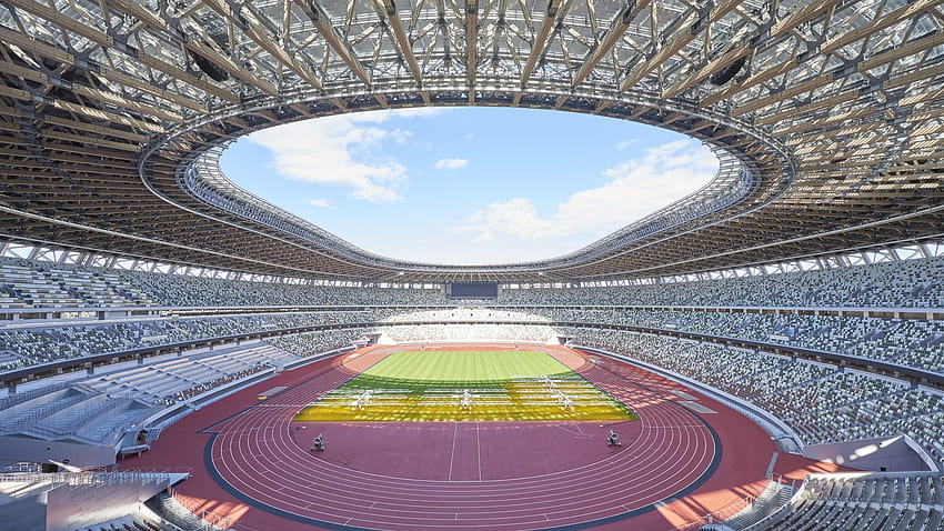 Kunjungi Stadion Nasional Tokyo yang telah selesai dibangun untuk Olimpiade, kompleks olahraga nasional olimpiade Wallpaper HD
