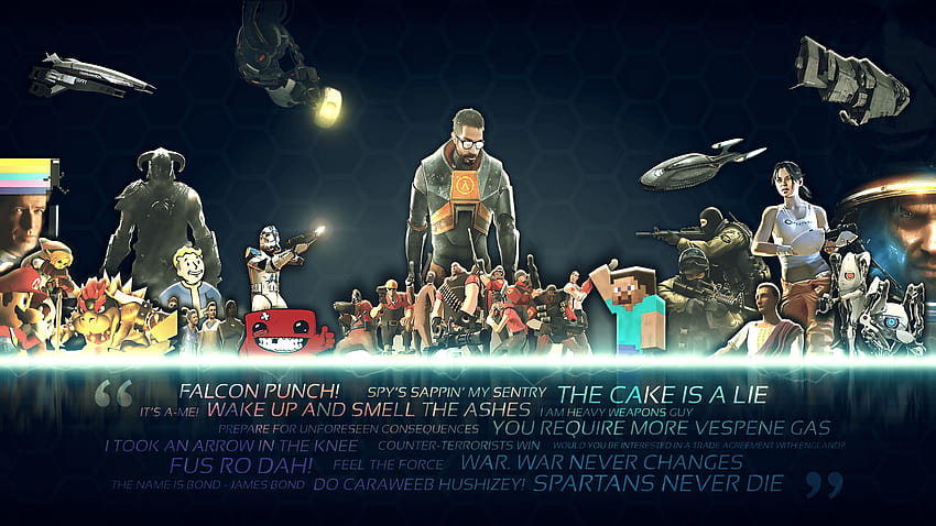 video game character collage wallpaper