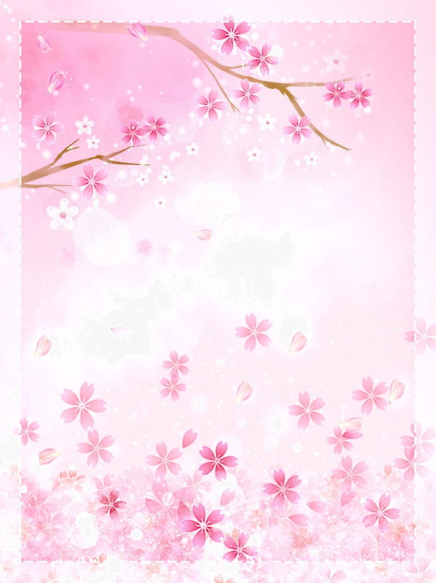 Modello di sfondi rosa minimalista Sakura, sfondi rosa, semplici, fiori di ciliegio per Sfondo del telefono HD