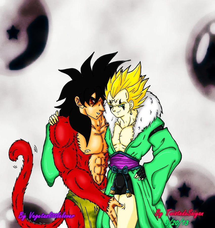 SSJ4 Goku and Majin Vegeta by VLL and TxS by Nei, goku vegeta ssj4 HD phone wallpaper