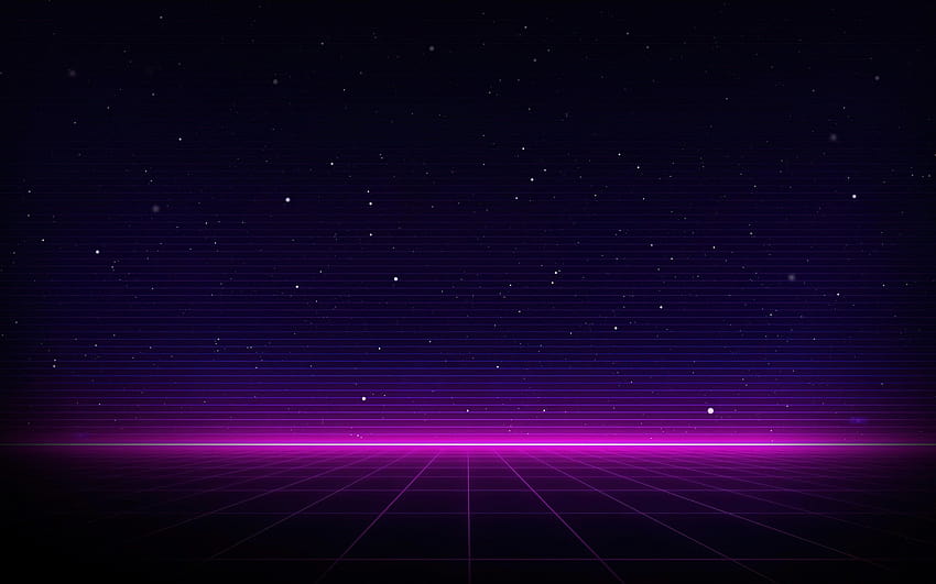 Outrun, Neon, dunkler Hintergrund, lila, abstrakt, lila Neon HD-Hintergrundbild