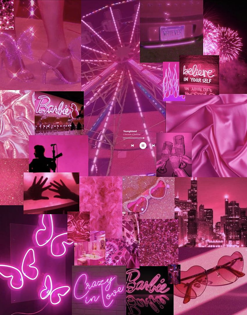 Hot Pink Aesthetic posted by Sarah Johnson, pink collage neon HD phone ...
