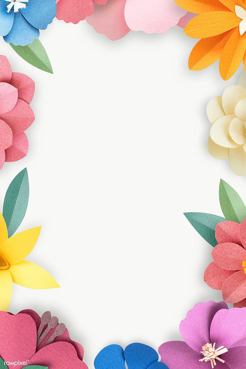 Colorful and tropical floral frame transparet png, border design HD phone wallpaper