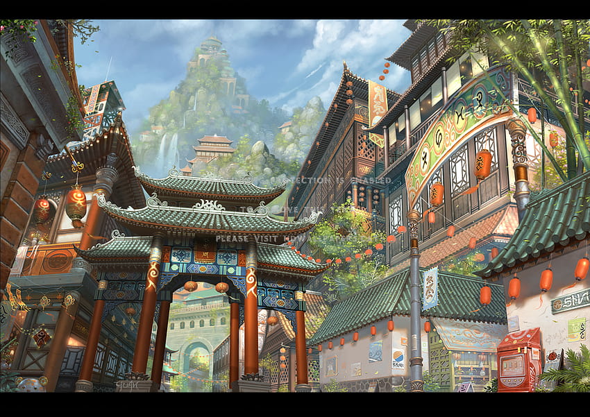 China, chinese building aesthetic HD wallpaper