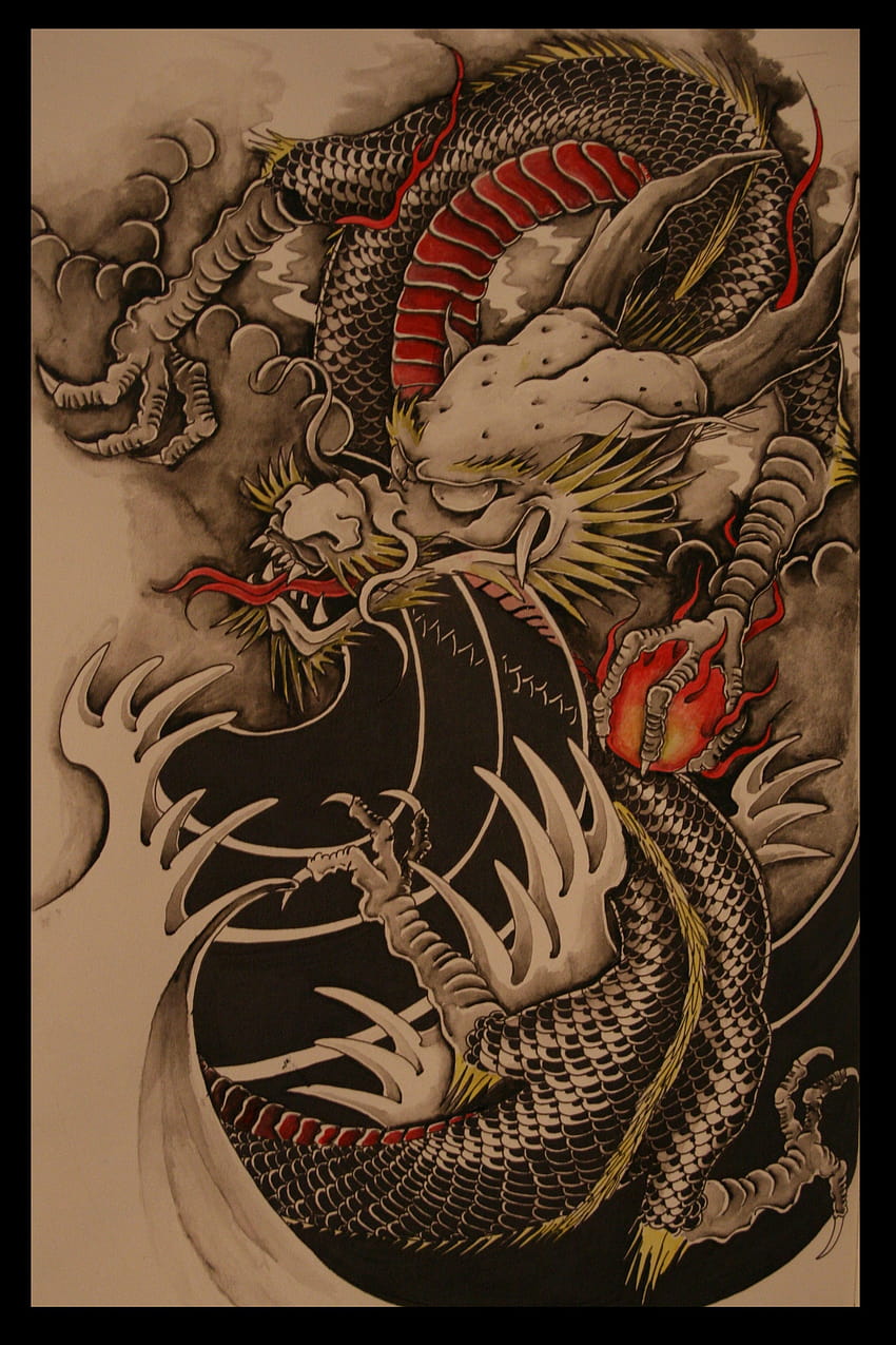 日本の龍のタトゥー、日本の龍 HD電話の壁紙