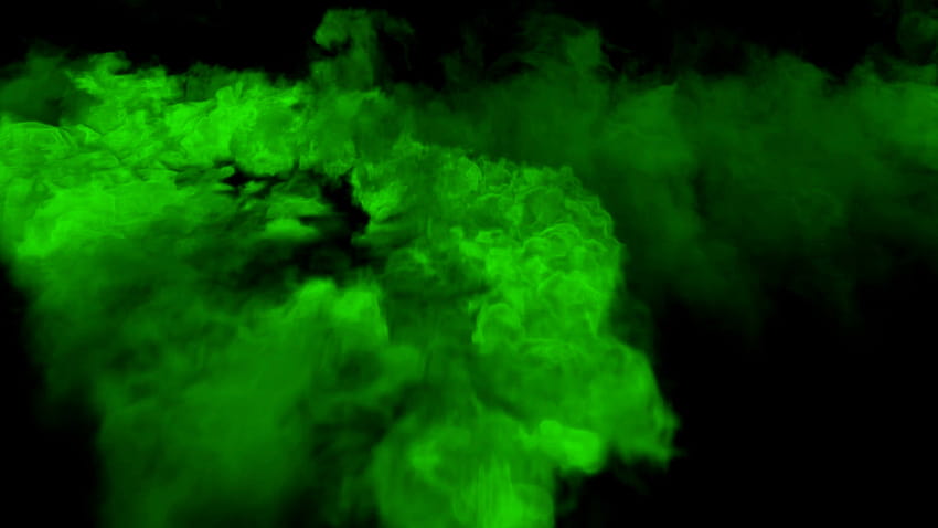 Анимиран поток, струя зелен токсичен дим или избухване на газ и токсичен фон HD тапет