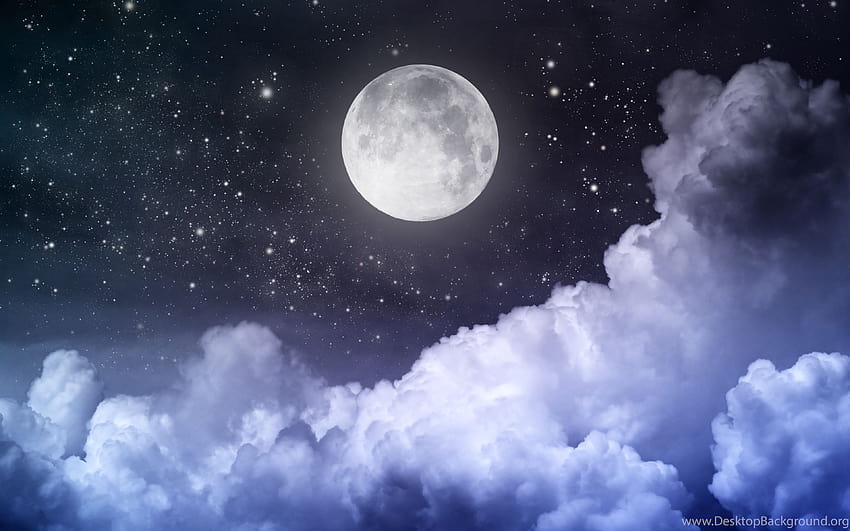 Bulan Langit Malam. Latar belakang Wallpaper HD