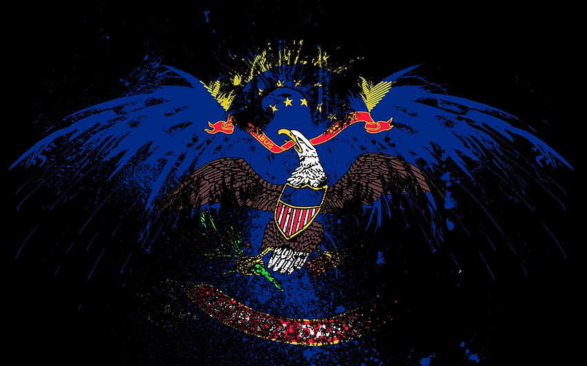 eagles hawk flags usa north dakota state 1920x1200 High HD wallpaper