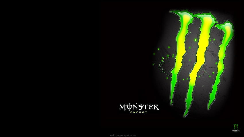 Лого на Monster Energy Drink, червено лого на чудовище HD тапет