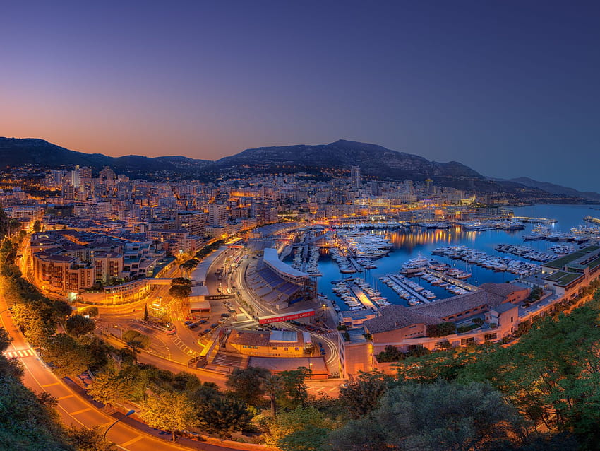 Prinzessin Monaco Monte Carlo Skyline bei Nacht Yachten Hafen Panorama Ultra für Handy und Tablet 3840x2160: 13, Monaco Nacht HD-Hintergrundbild