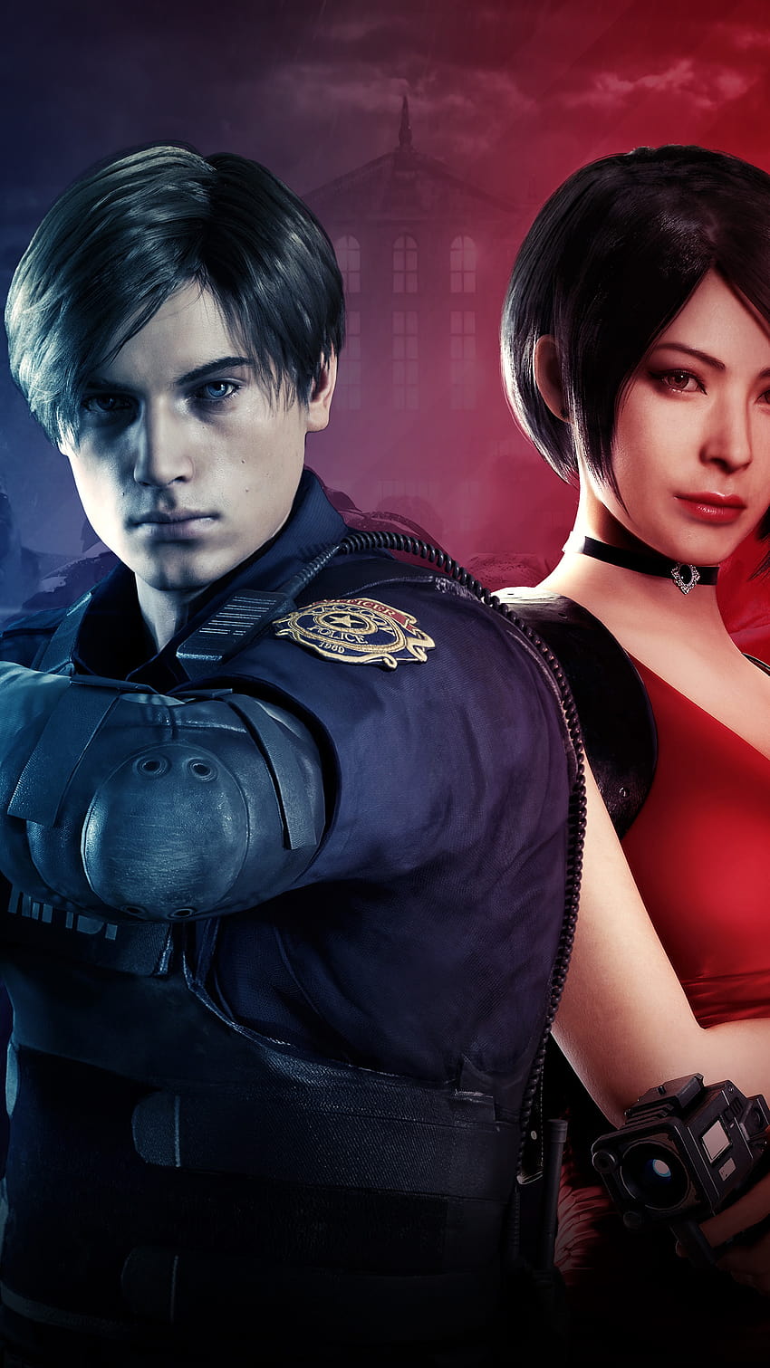 Leon S. Kennedy Ada Wong Resident Evil 2, León y Ada fondo de pantalla del teléfono