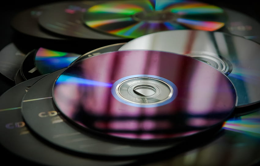 macro, CD, sezione macro, compact disc Sfondo HD