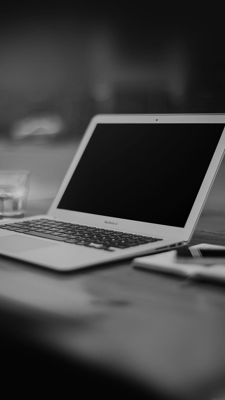 Macbook Air Bokeh Art Apple Dark Bw Android, the office android HD phone wallpaper
