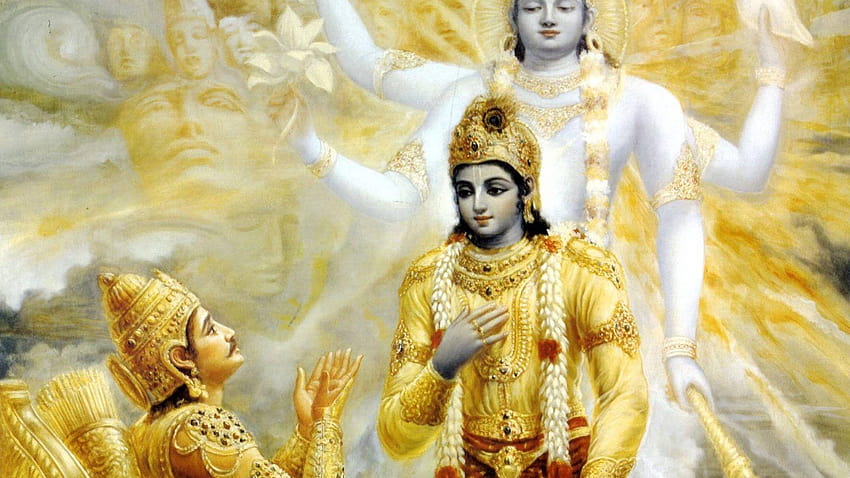 Krishna Arjuna Bhagwat Gita, bhagavad gita fondo de pantalla