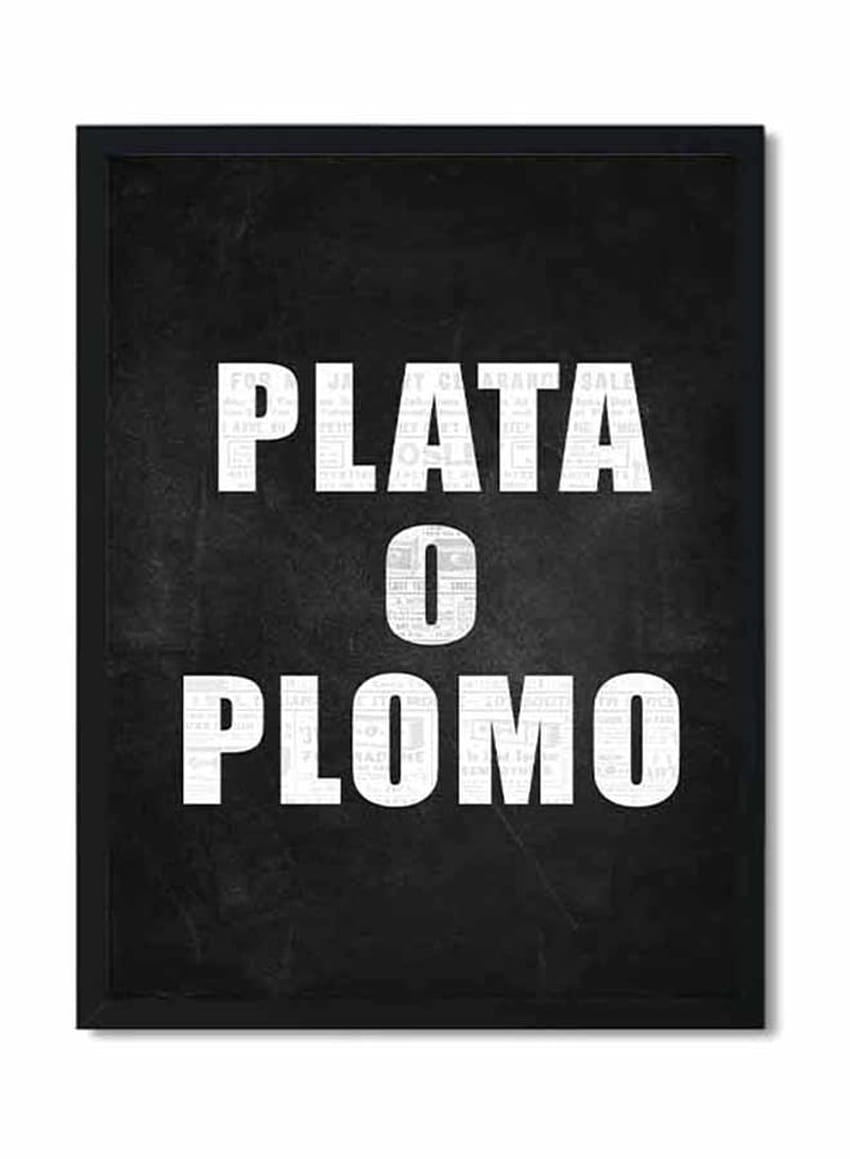 Shop LOWHA Plata O Plomo Poster With Wood Frame Black 32 X 22 X HD phone wallpaper