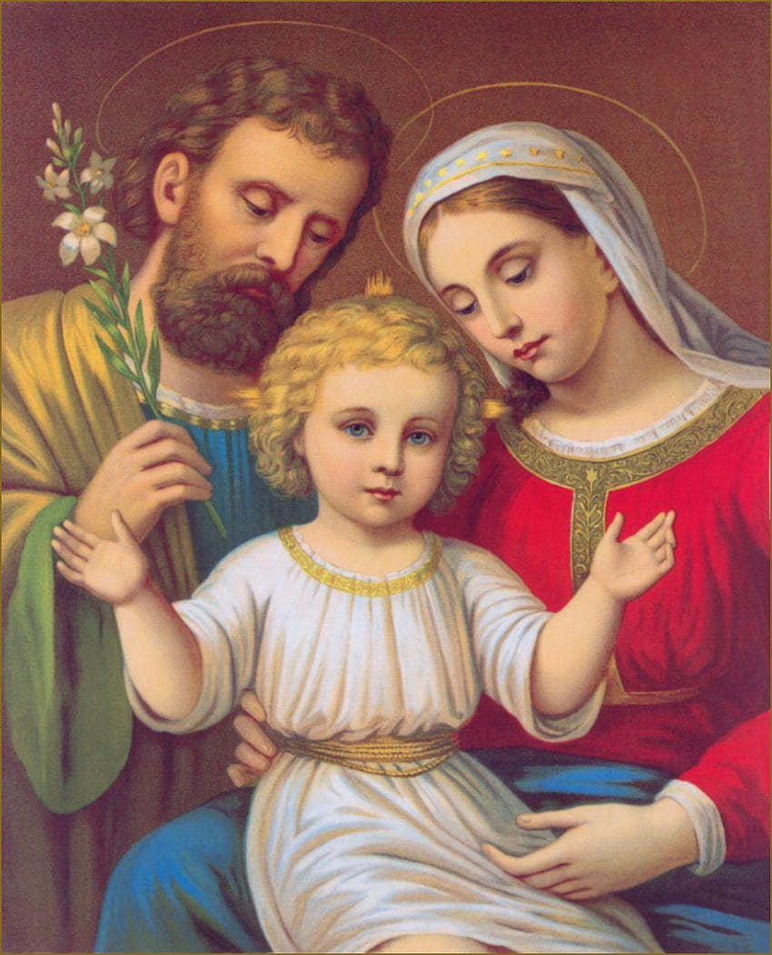 カトリックの伝統：聖。 ヨセフ、イエスの家族 HD電話の壁紙