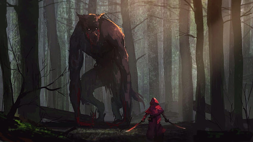 animal big bad wolf blood forest hoodie kaatoso little red riding HD wallpaper
