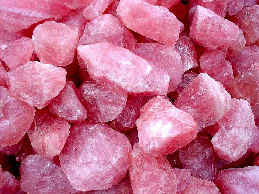 Cristallo di quarzo, rocce rosa Sfondo HD