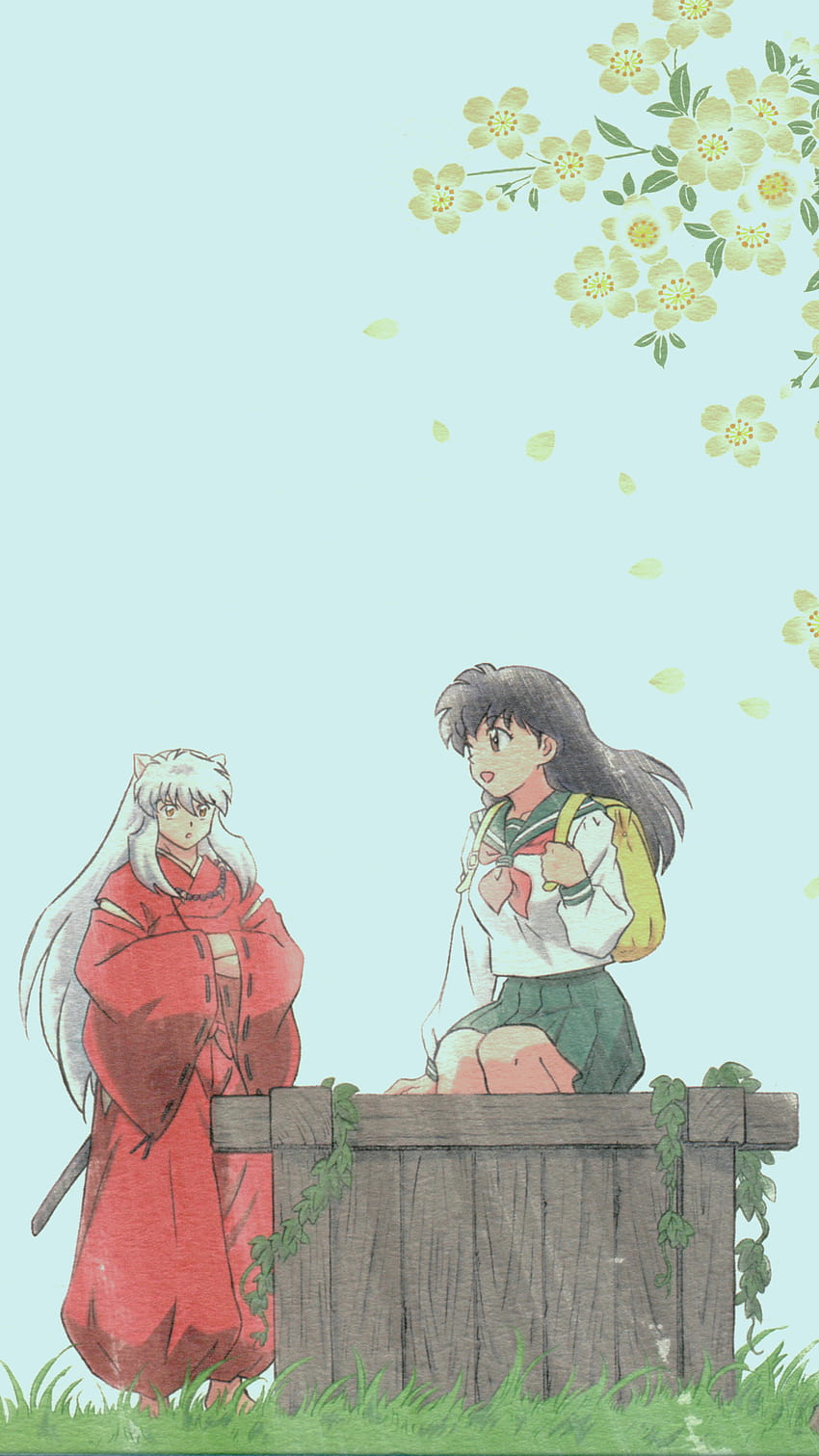 Download Inuyasha In Flower Garden Phone Wallpaper  Wallpaperscom