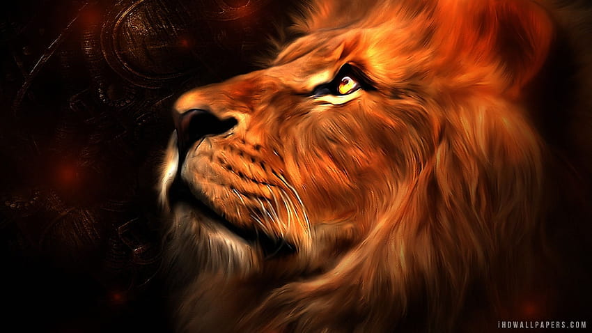 Lion Art posted by Christopher Mercado, lion painting HD wallpaper