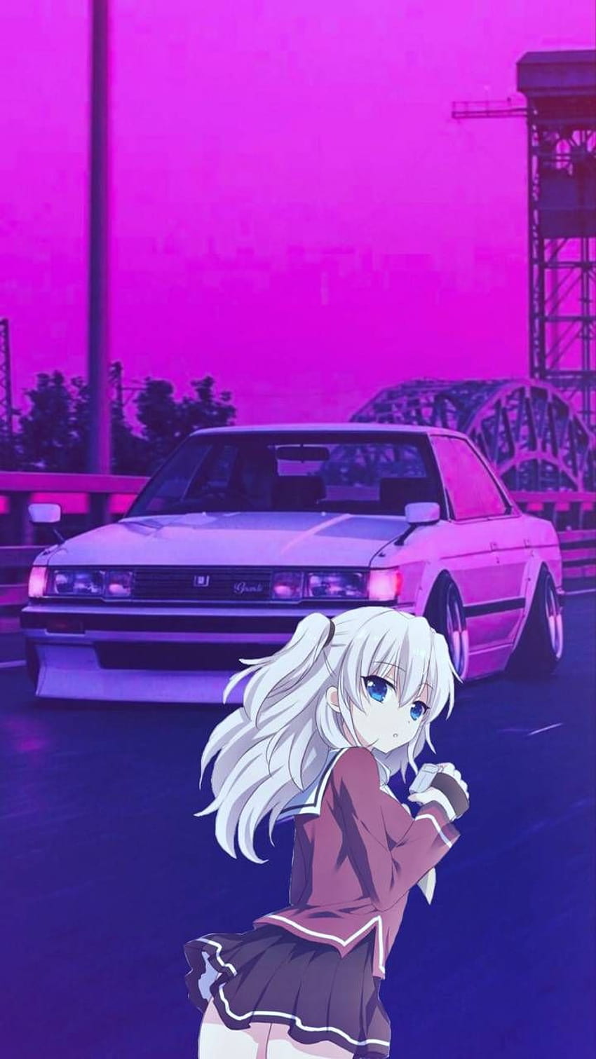 Anime X Jdm Cars Anime X Cars Cave., voiture d'anime violette Fond d'écran de téléphone HD