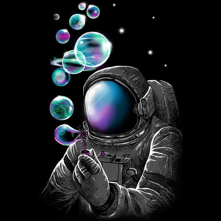 Trippy Astronaut in Space HD phone wallpaper