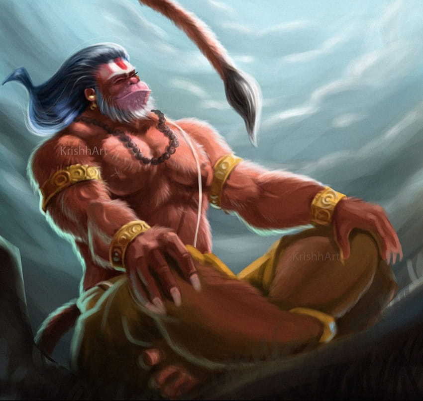 Corrected Shri Ram is Vishnu avatar and lord Hanuman is Rudra avatar, so how can one avatar of a god be a devotee of another avatar of god? They should be equal, muscular hanuman HD wallpaper