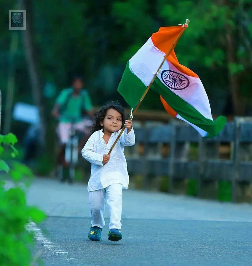 인도 국기, 어린이 깃발 HD 전화 배경 화면